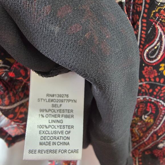 Daniel Rainn Chiffon Paisley Smocked Blouse Size Small NWT - Picture 8 of 10